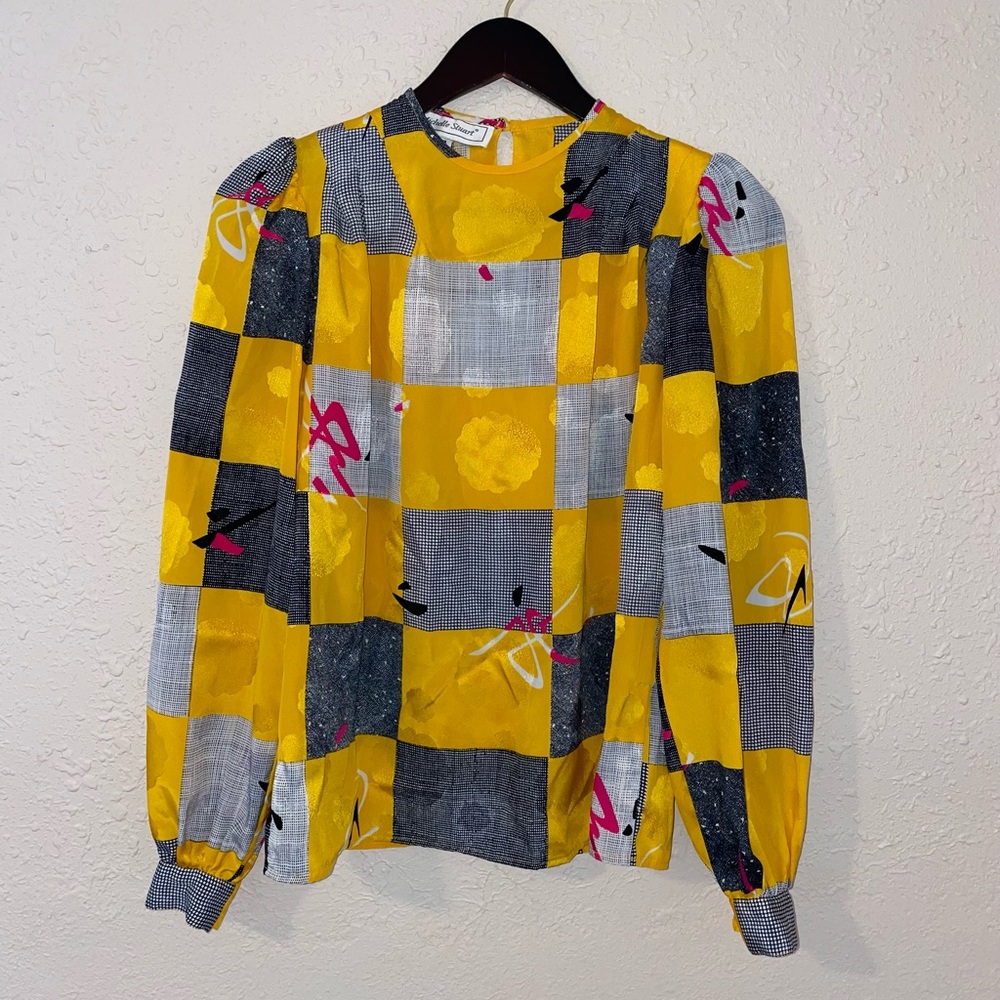 Michelle Stuart Vintage 80’s Vibrant Color Block Women’s Top